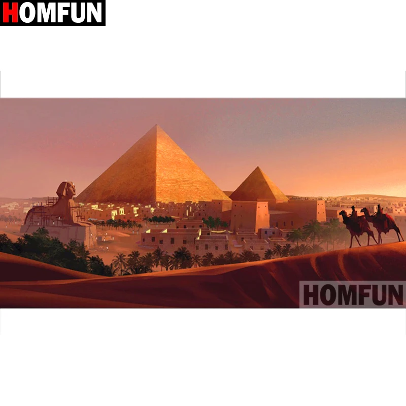 

HOMFUN Full Square/Round Drill 5D DIY Diamond Painting "Pyramid landscape" 3D Embroidery Cross Stitch 5D Decor Gift A15699