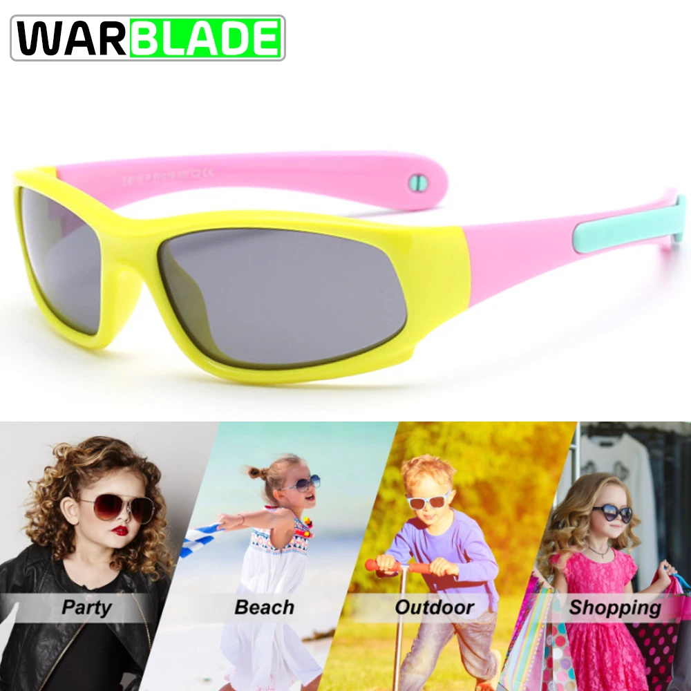 yellow pink Детские спортивные солнцезащитные очки для велоспорта с рыбками, поляризованные очки с защитой от ультрафиолета, детские солнцезащитные очки Polaroid, очки для мальчиков и девочек Oculos - Цвет: yellow pink