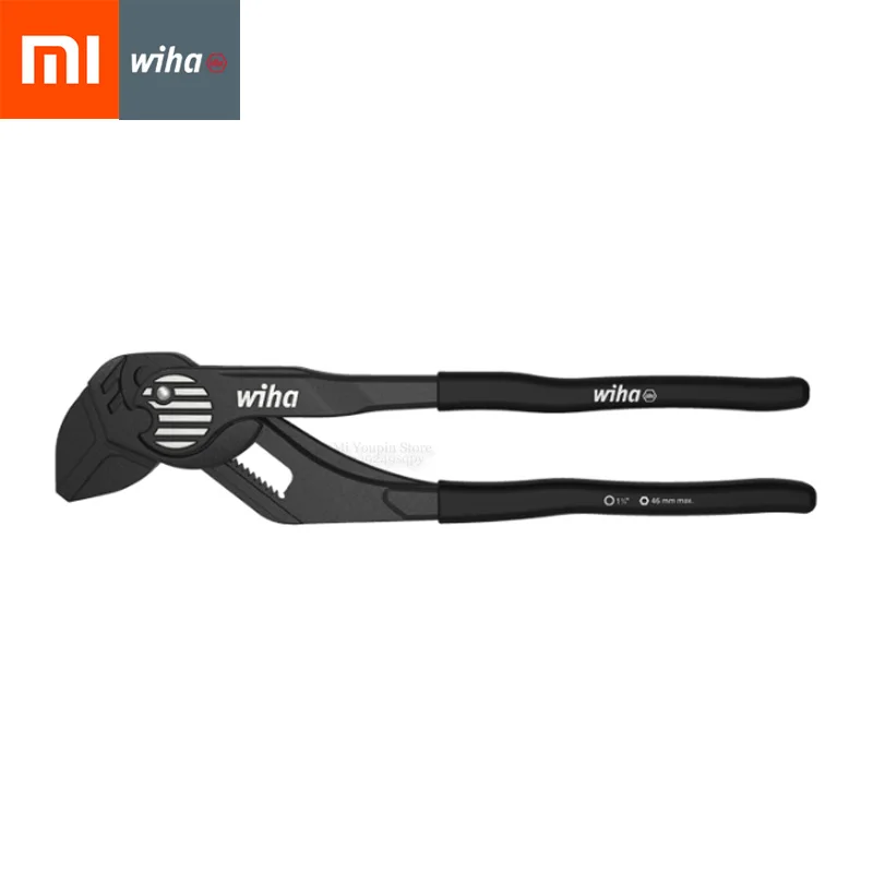 black Original Xiaomi Mijia Wiha Pliers High-carbon Steel Wrench Quick Adjustment Labor-saving Design Pliers Stable 260*60*15mm - Цвет: black