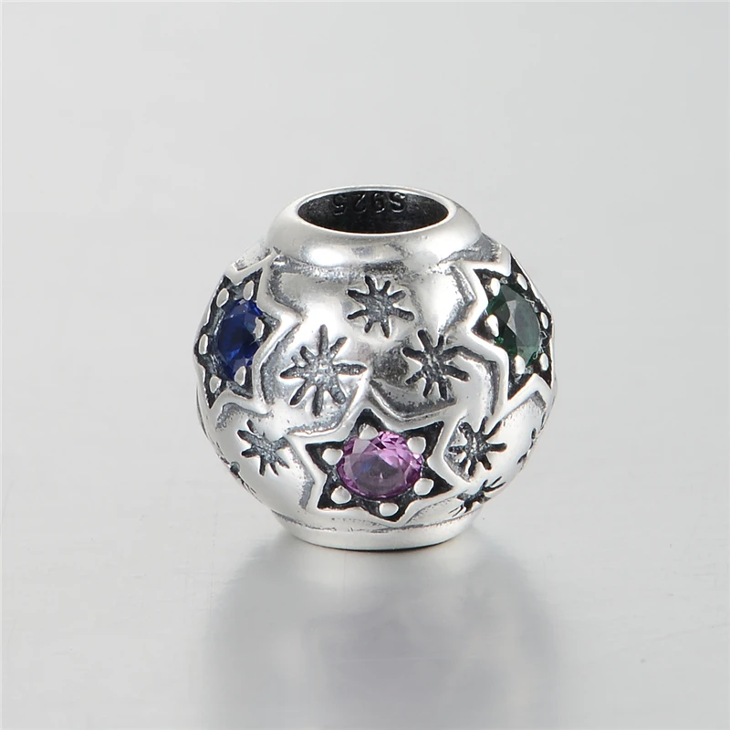 Crystal Stars Clear Cz Paved 925 Sterling Silver Charms Beads Fit Chamilia Pandora Charm Bracelet Jewelry DIY | Украшения и