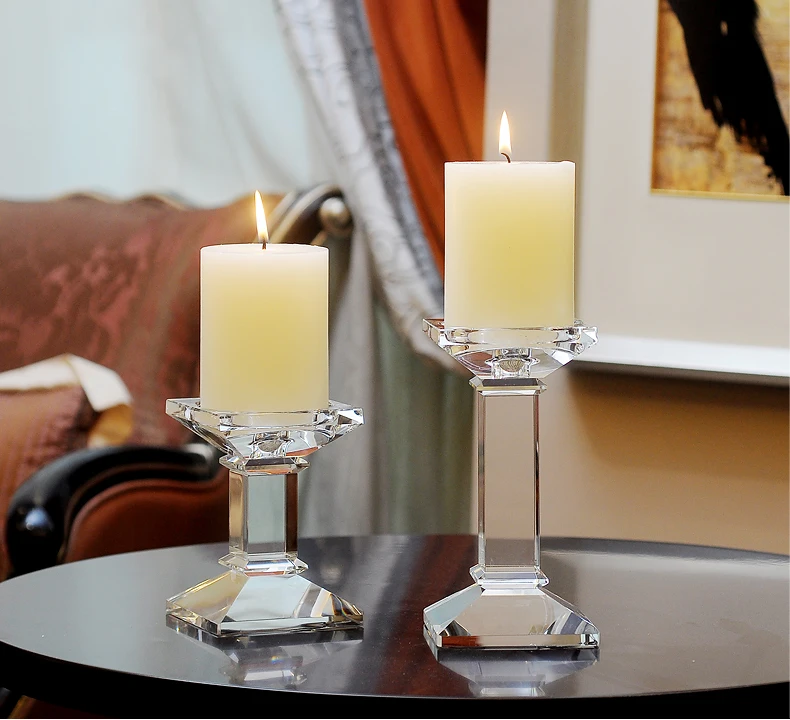 Современные хрустальные подсвечники прозрачный Стекло подсвечник centros de mesa para boda домашнего декора центральными свадьбу для таблиц