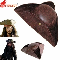 costumebuy jack sparrow pirate captain hat rustic tricorn cap brown ancient hat l920