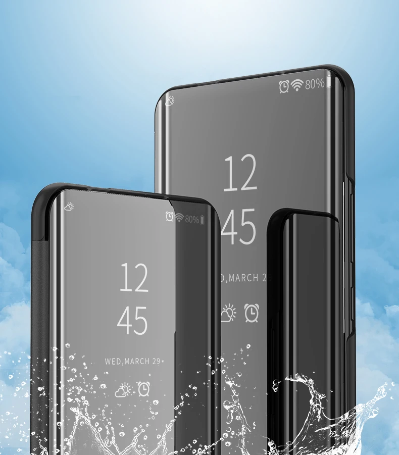 Роскошный умный зеркальный чехол для Samsung Galaxy A9 2018 кожаный флип-чехол с полным