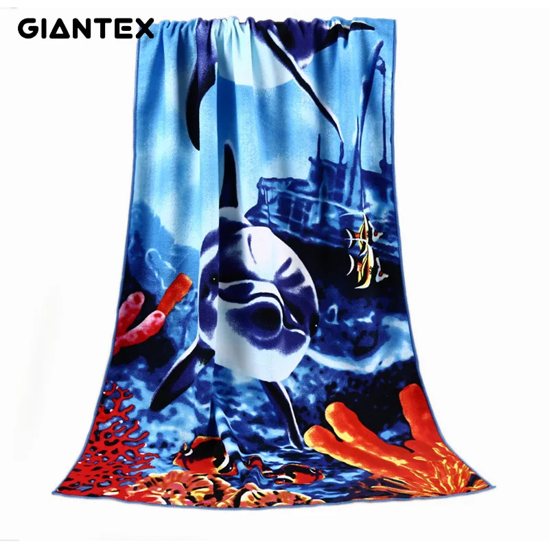 GIANTEX печать суперабсорбент для ванны пляжные полотенца мягкие микрофибры сушка