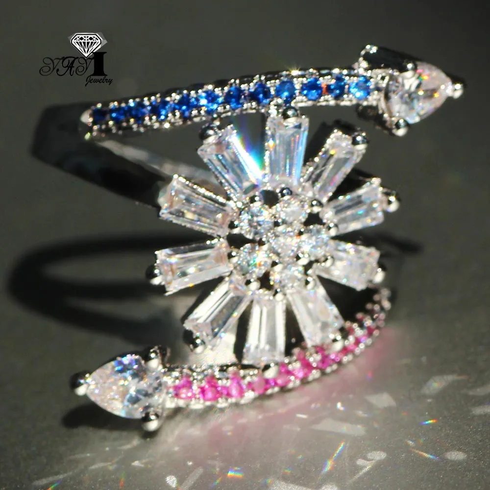 Ювелирные изделия YaYI огранка Принцесса 8.3CT мульти Циркон из серебра обручальные