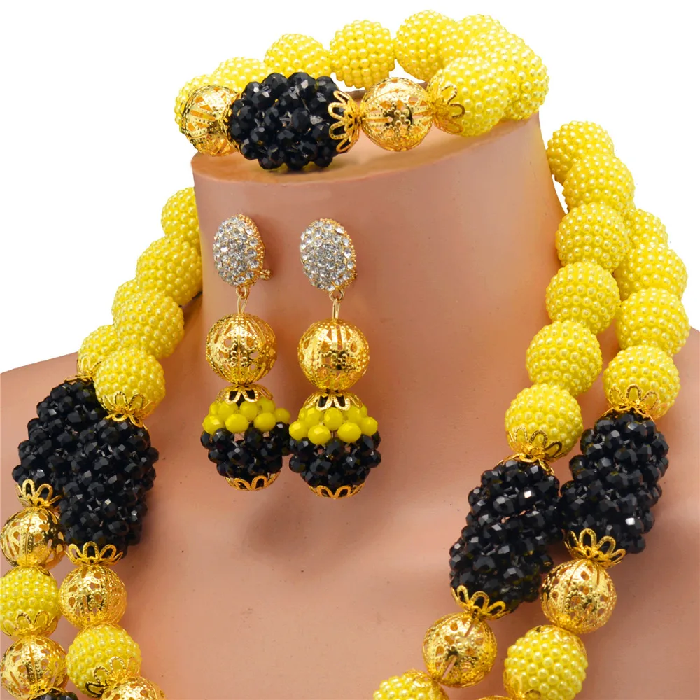 Женский комплект ювелирных изделий набор золотого цвета в Дубае 2017|african beads jewelry