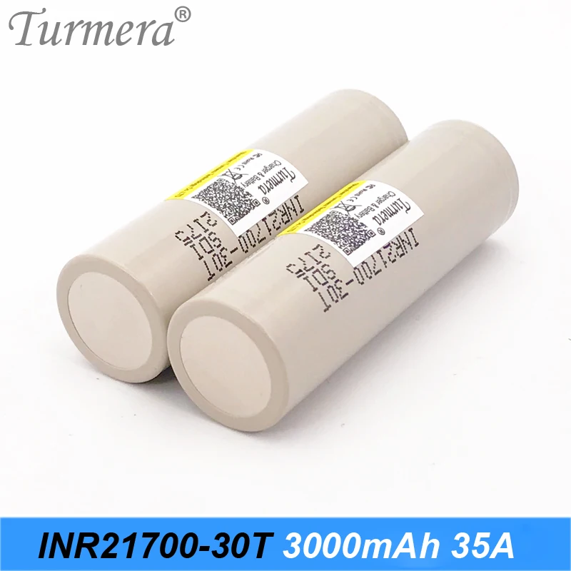 Новый аккумулятор 21700 3000 мАч inr21700 30t 35A с высоким потоком энергии для электронных