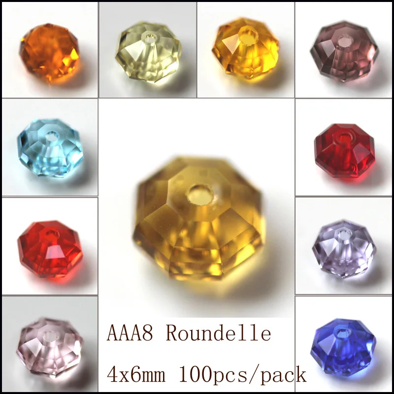AAA оптовая продажа 100 шт. 4x6 мм новейший дизайн круглые бусины для женщин Модный