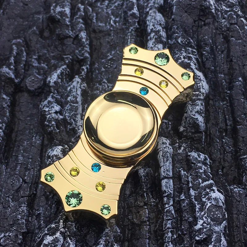 Высокое Качество Белый/Золото Бриллиант Spinner Непоседа Игрушки Металла EDC Ерзает