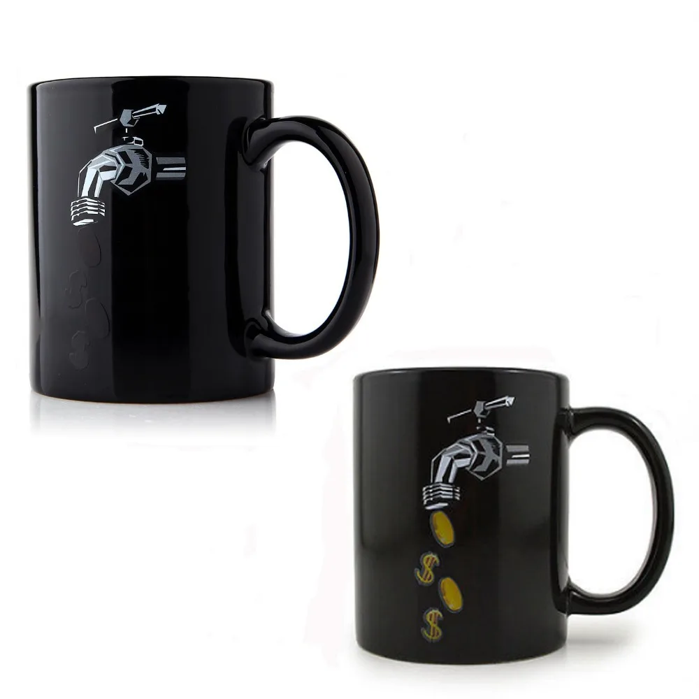 Забавная золотая монета Волшебная кружка с изменением цвета 1 шт. для кофе молока