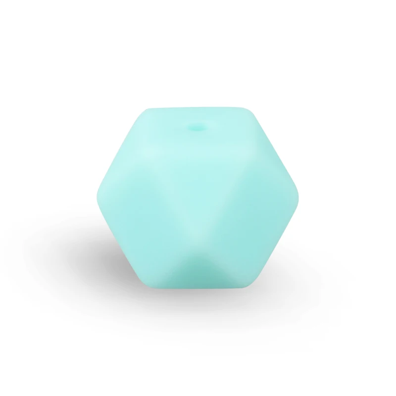 62-Blue Green Keep& Grow 14 мм 10 штук силиконовые шестигранные шарики пищевой силиконовый для детей для прорезывания зубов бусины жевательная соска цепи Детские трофеи - Цвет: 62-Blue Green