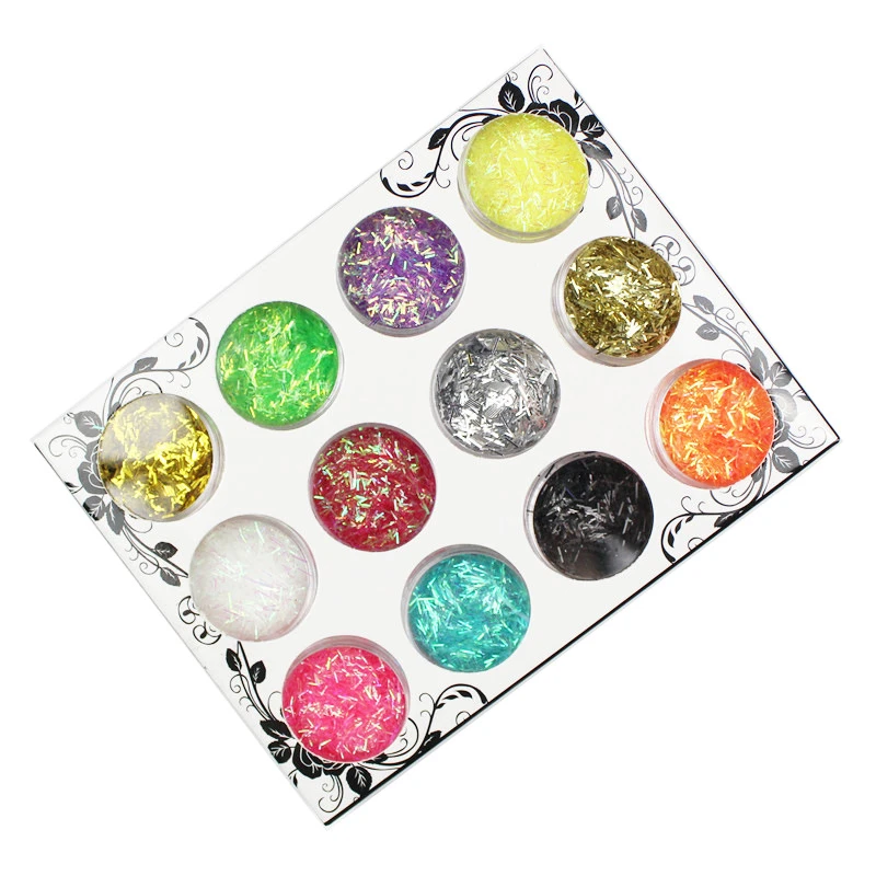 1 набор голограмма лазерные радужные цветные полоски крупные блестки порошок для