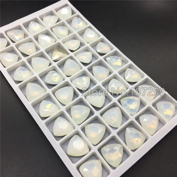 white opal TopStone 12 мм K9 стекло кристалл жир треугольной формы Pointback Стразы diy/аксессуары для одежды - Цвет: white opal