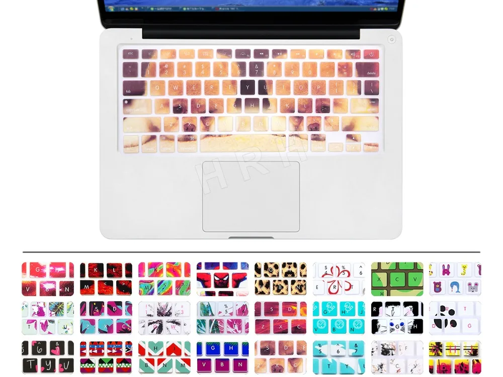 Силиконовый чехол для клавиатуры с рисунком животных Защитная пленка Apple Macbook Pro