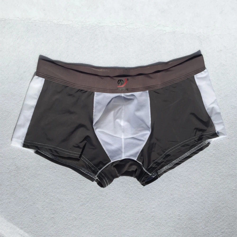 Нижнее белье, мужские боксеры, шорты, Cueca, сексуальные, ледяной шелк, Слип, для геев, мужское нижнее белье, U выпуклый мешок, трусы, спандекс, пэчворк, боксеры, дышащие