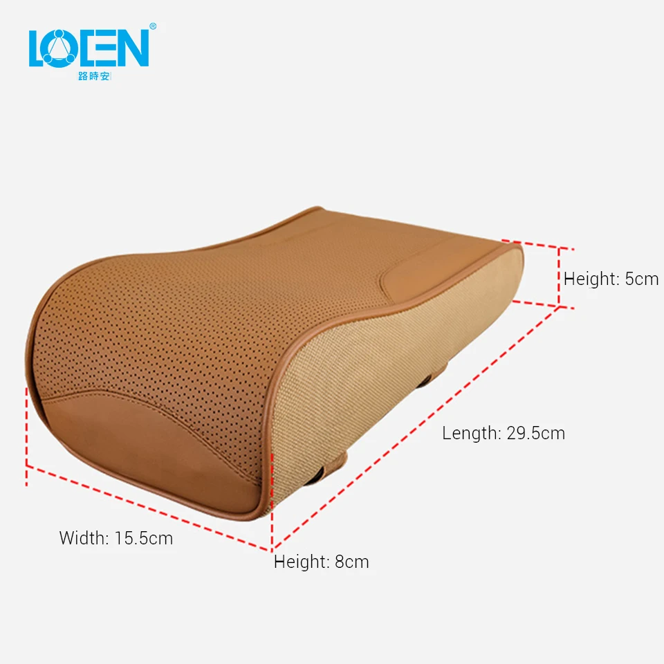 LOEN 1 шт., мягкая Толстая пена с эффектом памяти, автомобильная центральная консоль, подлокотник, подушка, натуральная кожа, чехол для подлокотника, протектор, черный, коричневый, бежевый