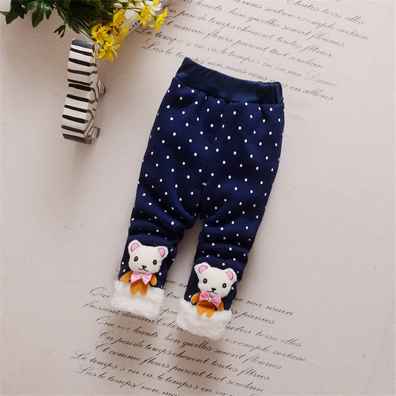 BibiCola baby girls pants winter warm leggings cartoon kids thicken velvet trousers for babies clothing | Мать и ребенок