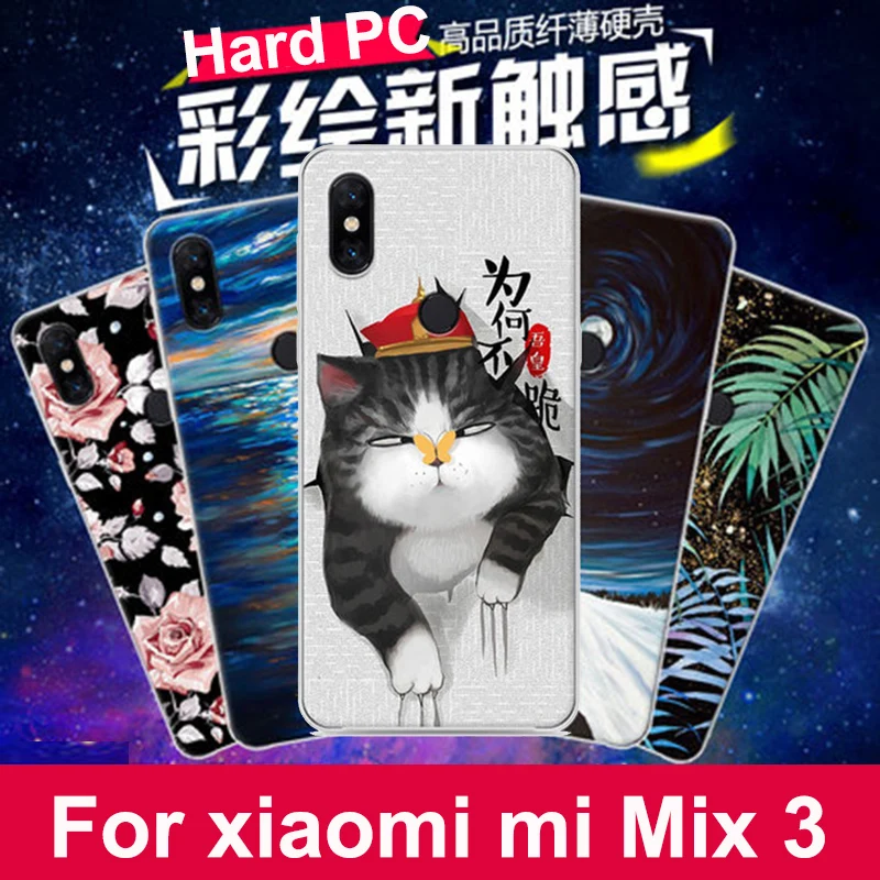 6 39 &quotЖесткий ПК чехол для xiaomi mi Mix 3 с мультяшным рисунком защитный miMix Mix3 задняя