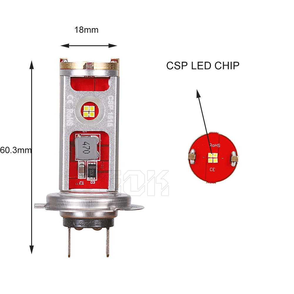 10х машина H8 H11 led H1 H3 h7 h4 hi/короче спереди и длиннее сзади) 60W 12 W светодиодные лампы