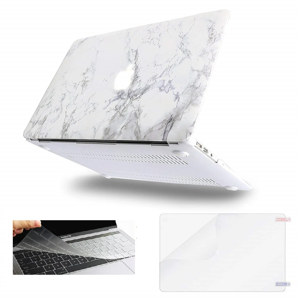Твердый чехол с мраморным принтом 3 в 1 + для клавиатуры Apple Macbook Air Pro Retina Touch Bar и ID 11