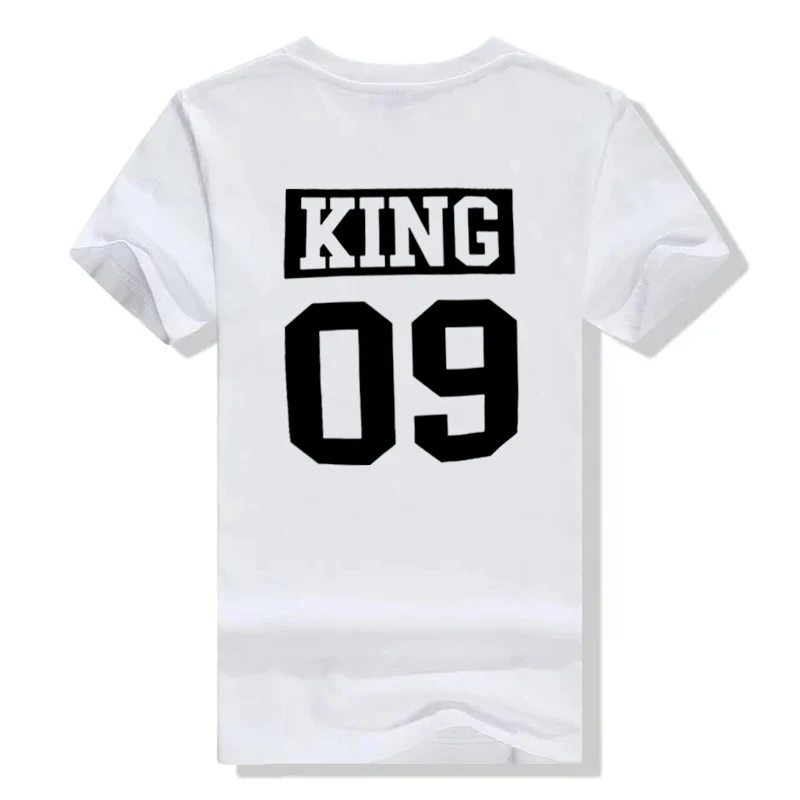 

Cotton T Shirt Summer Women Men Tumblr Tshirt Street Style Couples Love Tee Unisex Funny Print Lovers Tops King Queen 09 Top Tee