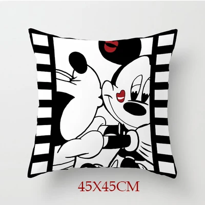 45x45cm-D Мягкая Наволочка с рисунком Микки и Минни Маус для мальчиков и девочек, наволочка для подушки размером 40x40 или 45x45 см - Цвет: 45x45cm-D