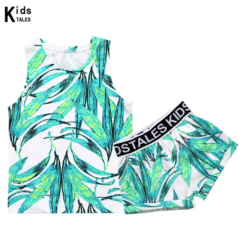 RT-237 Summer clothes for kids Set of cotton T-shirt Pants vest suit Clothes little boys and girls 0-24m Lovely Brand suits | Детская