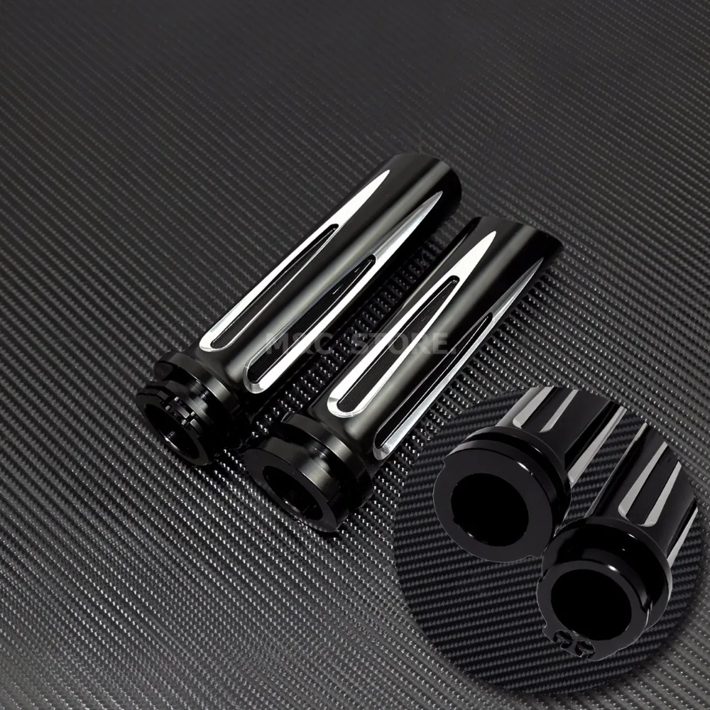 

Motorcycle Universal Hand Grips Aluminum Handlebar Black/Chrome For Harley Sportster XL883 1200 Softail Touring For Dyna Custom