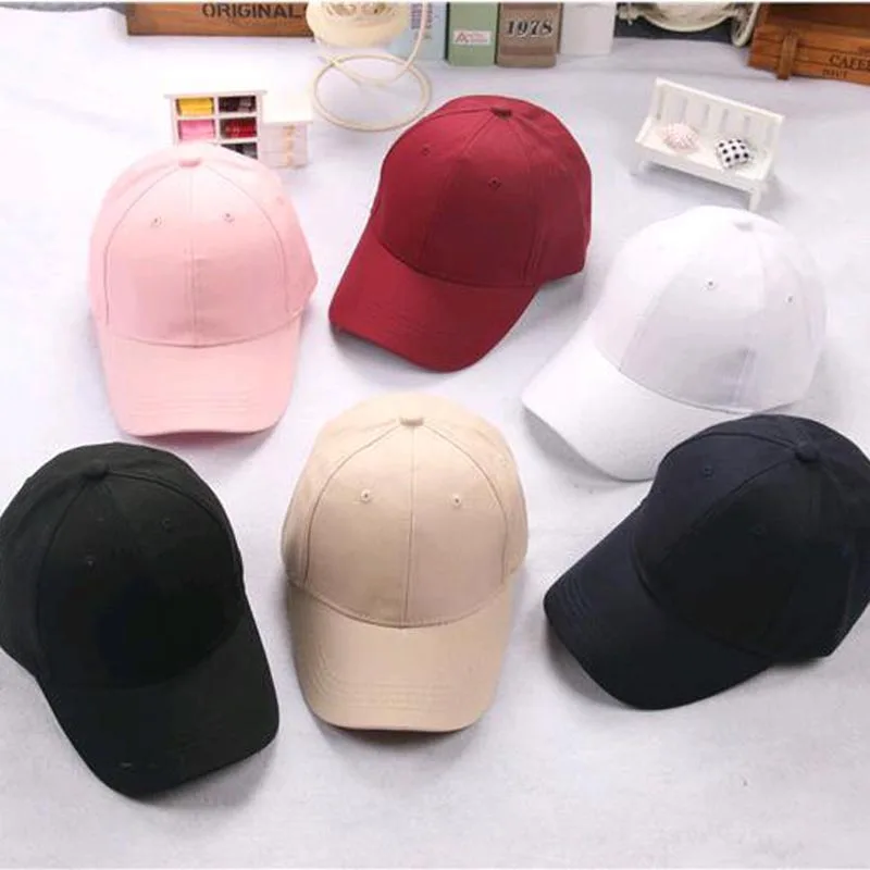 2018 хлопковые детские бейсболки одноцветные в стиле хип-хоп летние