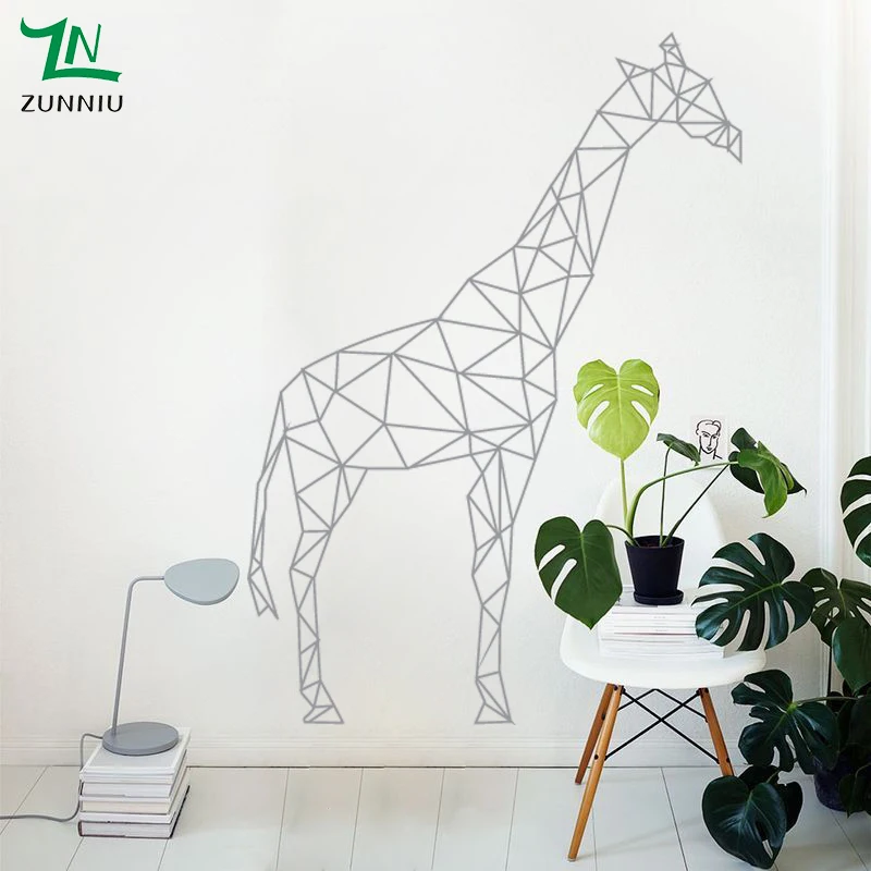 C090 геометрические наклейки на стену в форме жирафа для домашнего декора