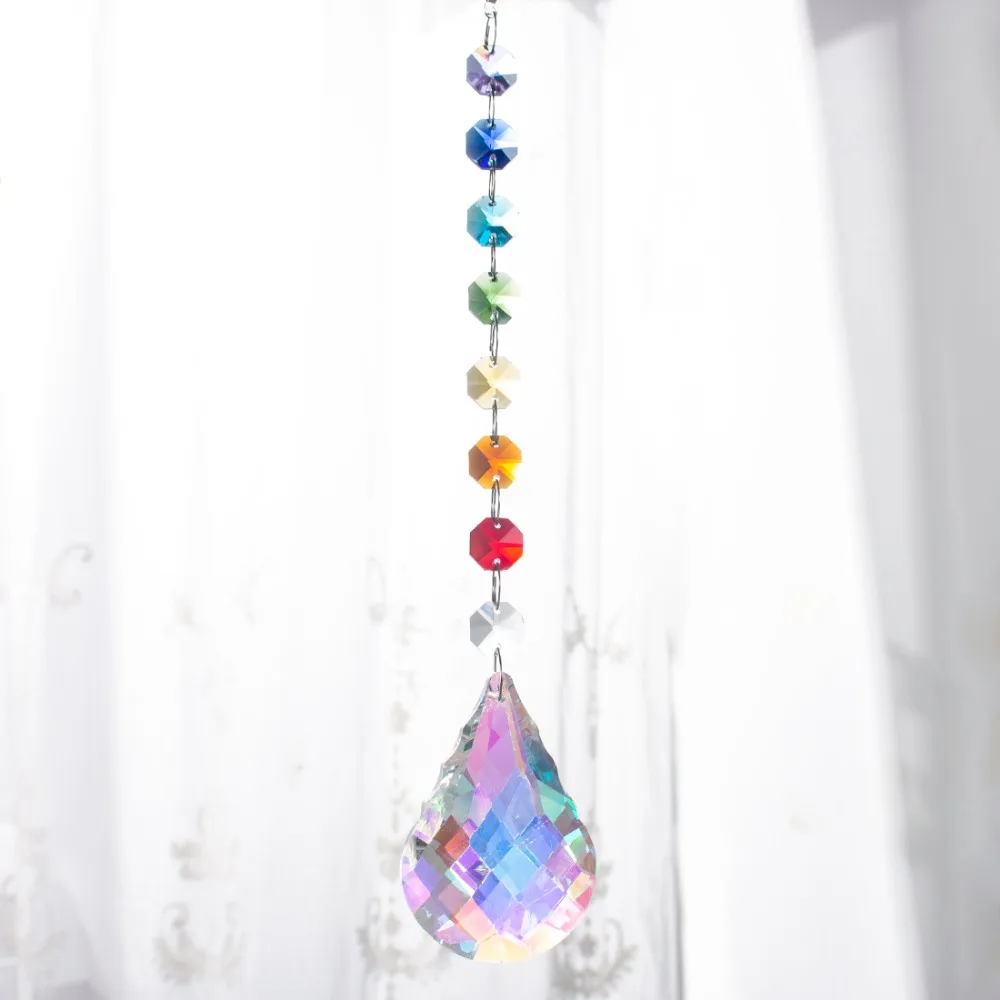 H& D Chakra Suncatcher Crystal AB призмы ручной работы Радужный шар подвеска-маятник 76 мм висячая Защита от солнца для декор домашнего окна