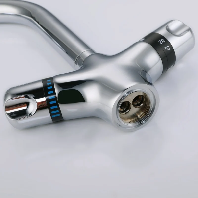 Высококачественный латунный хромированный кухонный термостатический кран