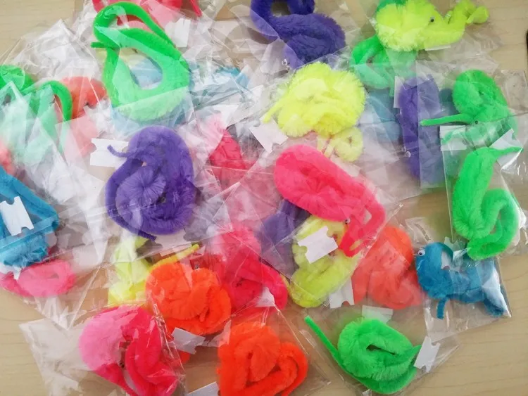 Плюшевый мистер Фаззи Байл 50 шт./лот Магическая пушистая виляющая червяк из игрушек для детей.