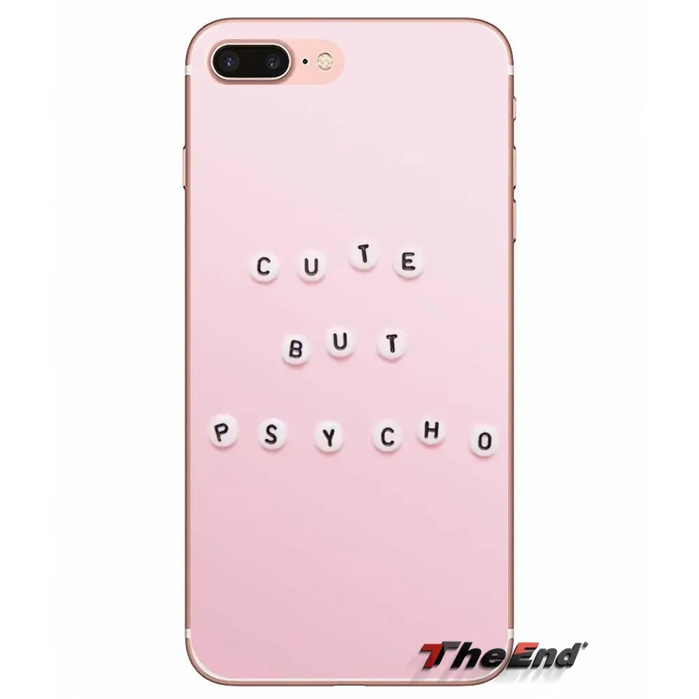 Розовый сексуальный милый но PSYCHO Quote мягкий чехол для Samsung Galaxy S3 S4 S5 MINI S6 S7 edge S8 Plus