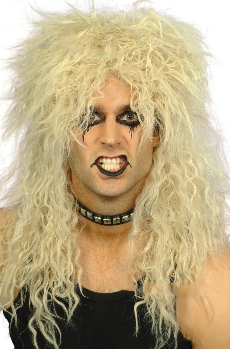 Бежевый 70s 80s Halloween Party Costumes Rocking Men Curly Synthetic Hair Punk Metal Rocker Disco Mullet Cosplay Hair - Цвет: Бежевый
