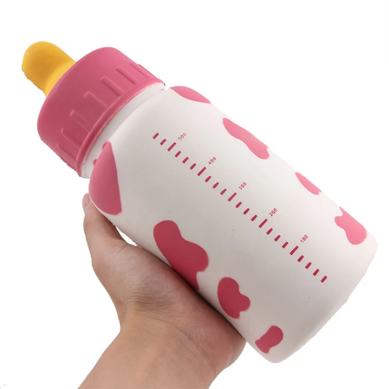 25cm Milk Bottle Гигантские мягкие фрукты медленно поднимающиеся игрушки Мягкая огромная клубника арбуз апельсин мягкие антистрессовые игрушки украшения подарок - Цвет: 25cm Milk Bottle