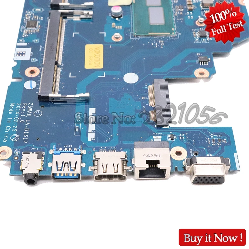 Материнская плата NOKOTION Z5WAH для ноутбука Acer aspire LA-B161P E5-531 NBML811005 NB.ML811.005 SR1EB E5-571 DDR3L |