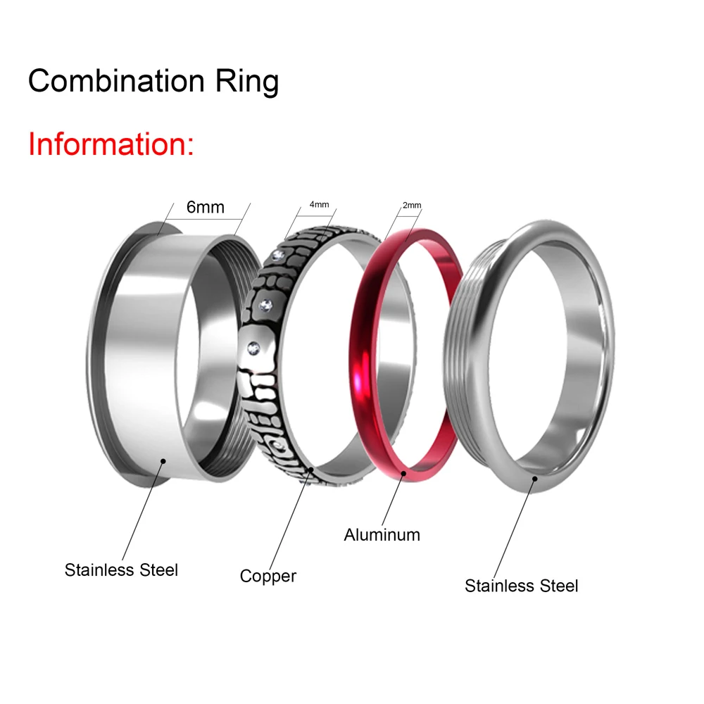 Dicsgee Boho Jewelry Trendy Stainless Steel Rings For Women Fashion Interchangeable Inner Anel Femme Bijoux Bague | Украшения и