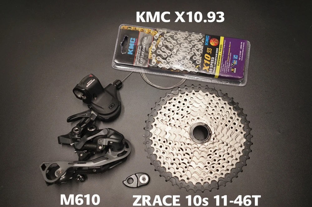 Shimano DEORE M6000/M610 10 скоростей переключения+ задний переключатель+ 42T 46T 50T болани кассета+ KMC X10 цепь 4 шт набор - Цвет: M610 BOLANY 46T