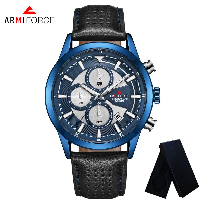 Armiforce мужские часы Топ люксовый бренд Золотой Хронограф Календарь спортивные мужские наручные часы Военные мужские часы Relogio Masculino 8008 - Цвет: AF800803