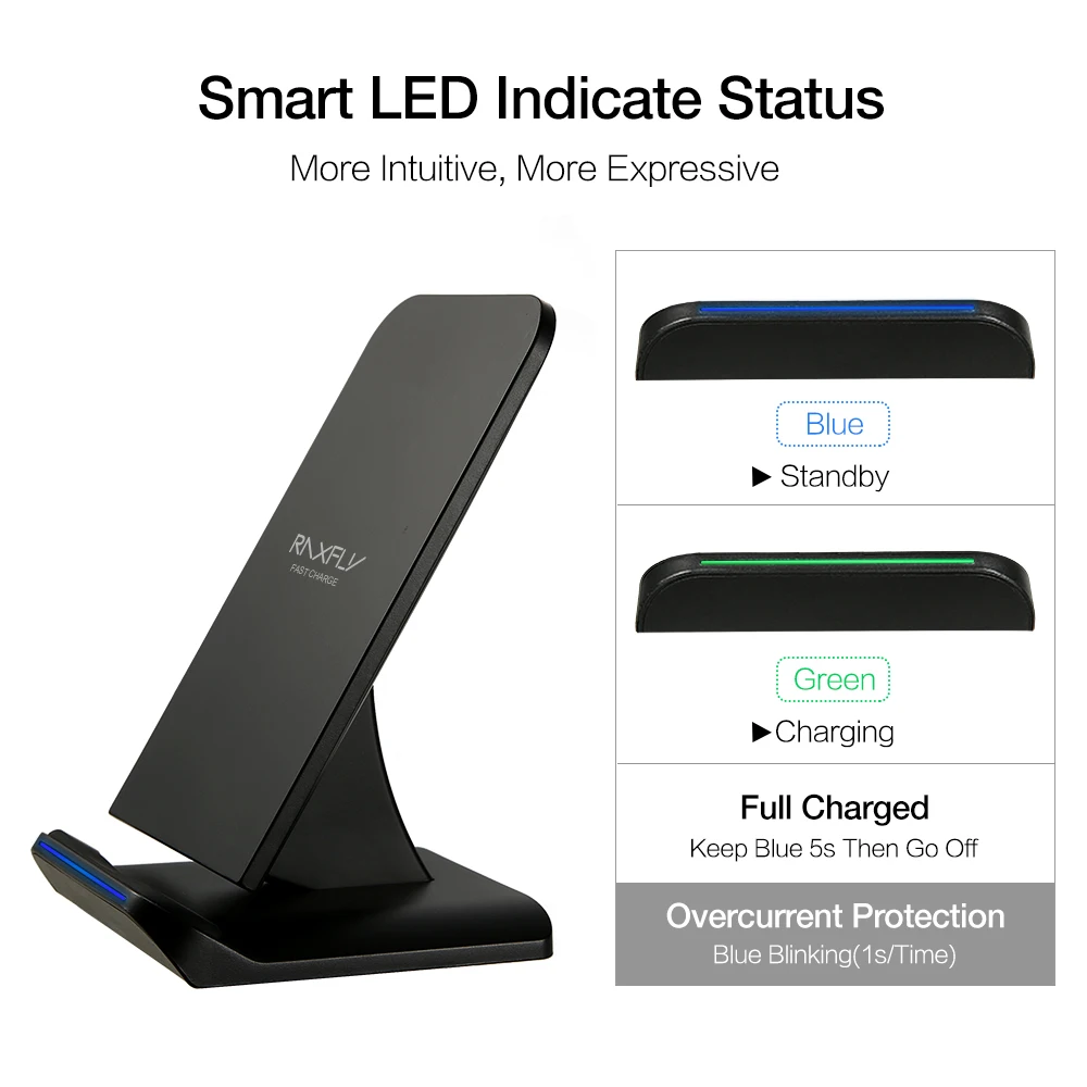 Smart LED Indicate Fast Charging Adapter For Samsung S6 S7 Edge Qi 10W Wireless Charger With QC3.0 Head LG Nexus 7 6 | Мобильные