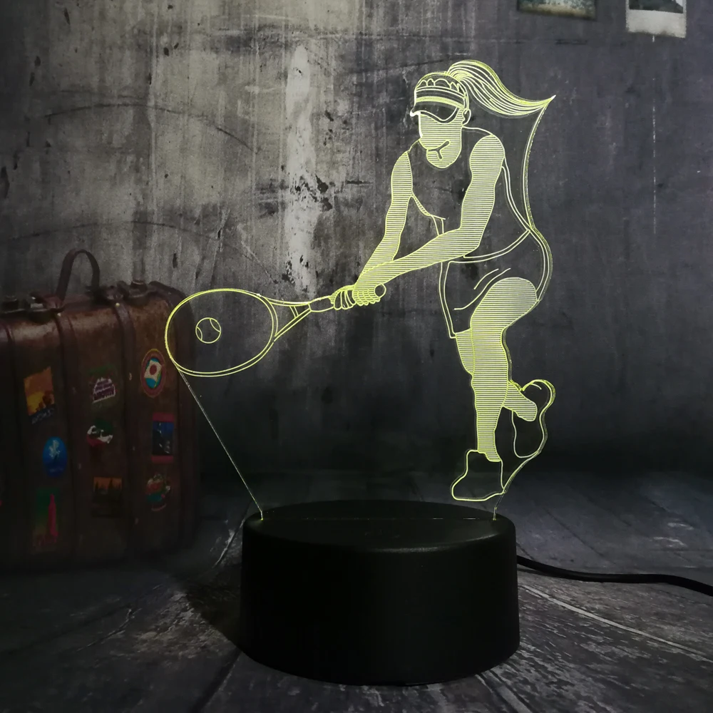 Новинка Роскошная спортивные игры в теннис 3D светодиодный Ночной светильник 7