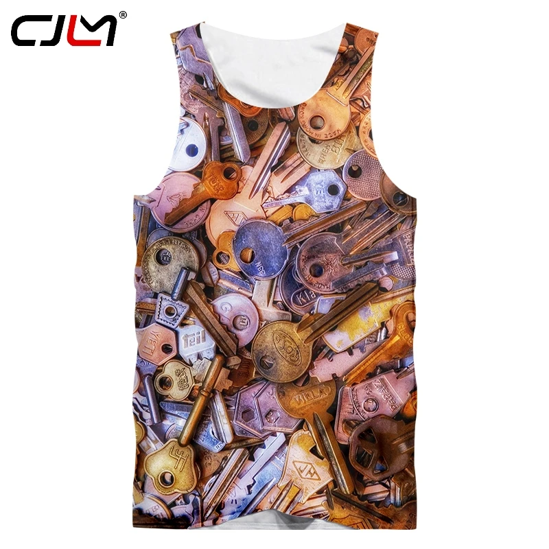 

CJLM Fashion Mask Man Tank Top 3D Key Congested Funny Streetwear Mens Whole body printing Oversized Tracksuit