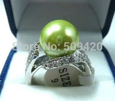 Женское кольцо с красивым зеленым жемчугом D # S&gt 7 #8 #9 #|women rings|ring ringwoman pearl ring |