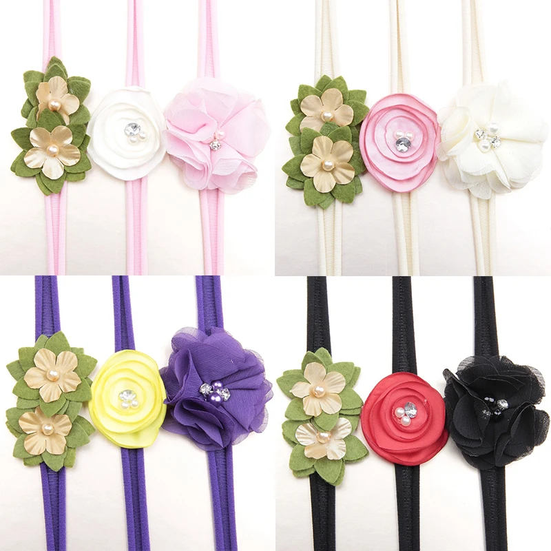 3 шт./компл. детские мягкие нейлоновые эластичные резинки для волос шифоновая