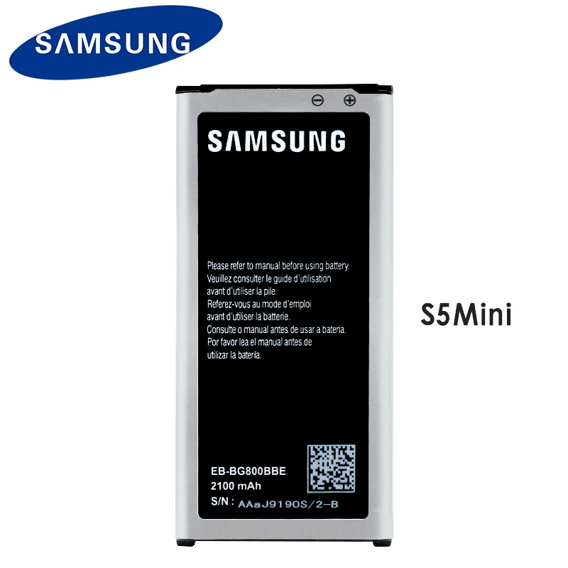 Оригинальный Samsung S5 MINI аккумулятор для Galaxy Mini G800 G800F G800H G800A G800Y G800R EB BG800BBE 2100 мАч с