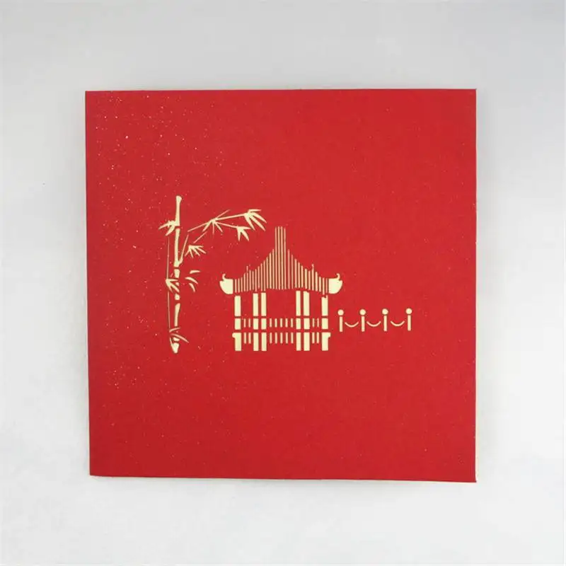 Туризм мемориал 3D поздравительные открытки Бумага резки Сучжоу сады