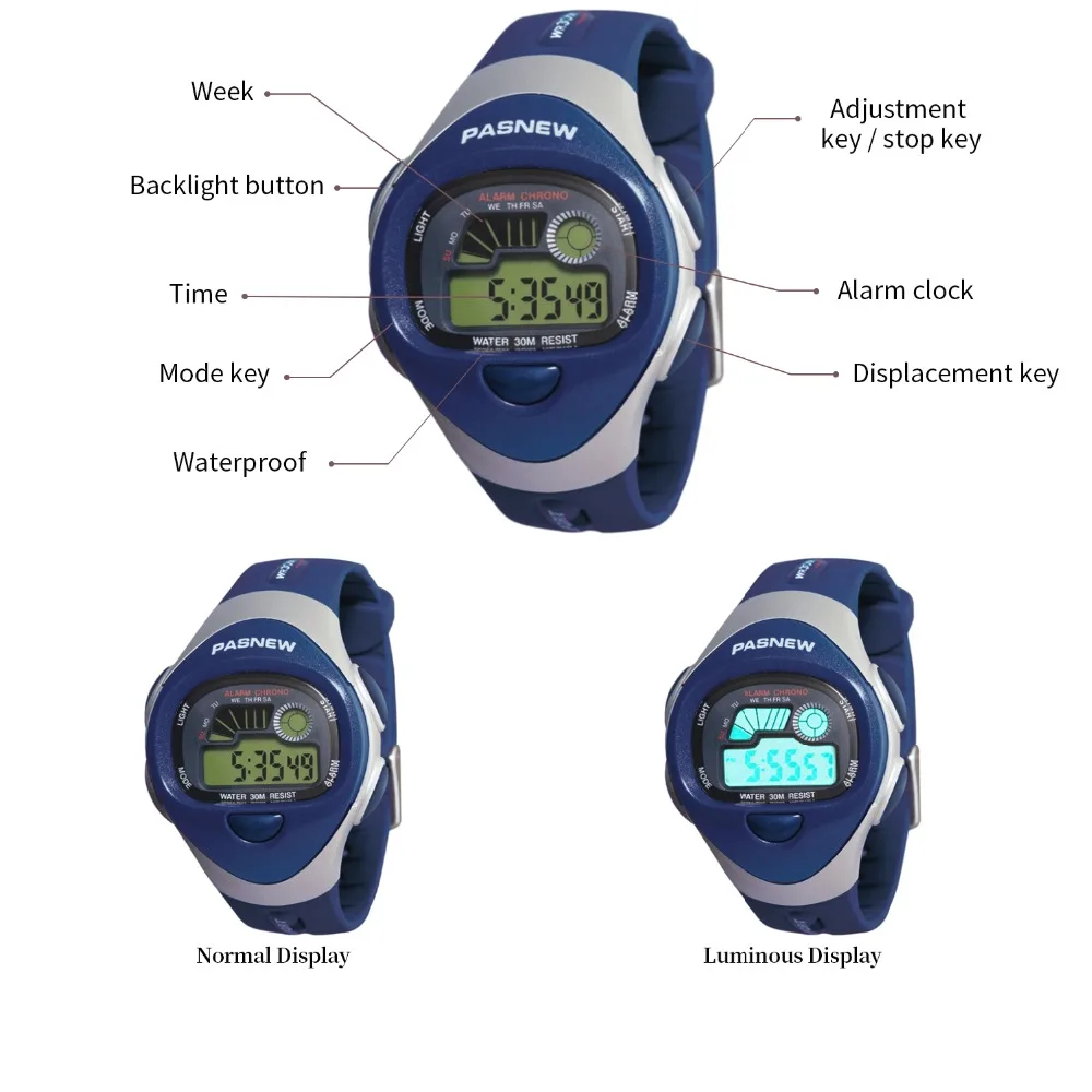 

Top Luxury Brand PASNEW Watch Fashion Sport Kids Watches Led Digital Watches Electronic Watch Children Watch montre enfant