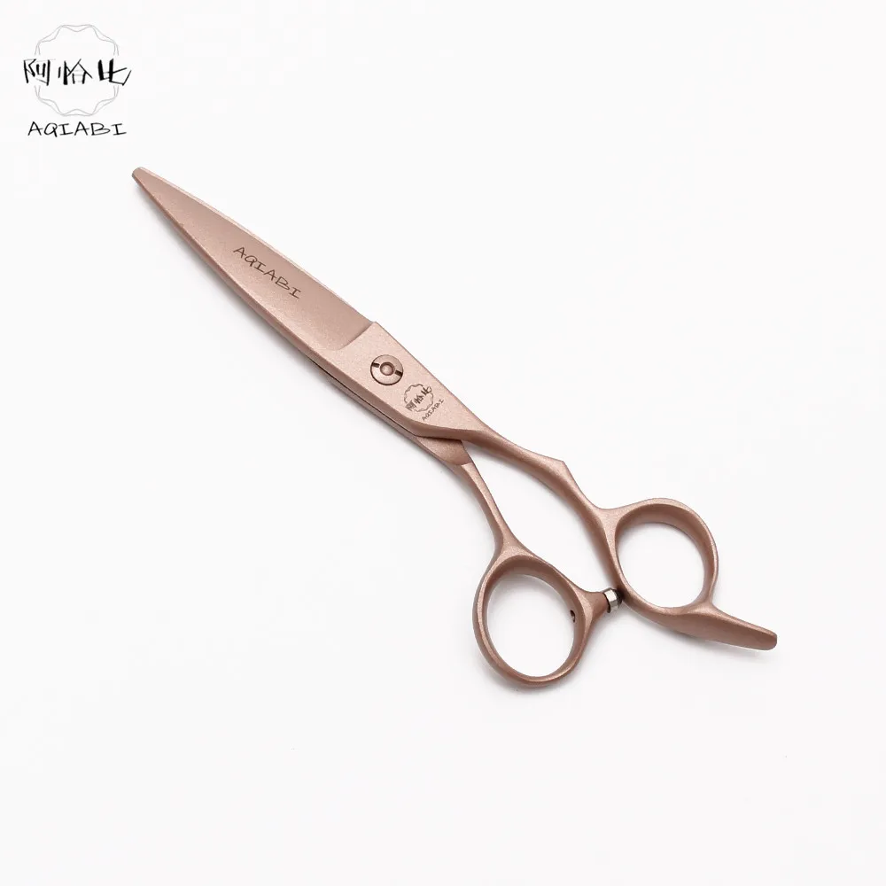 6&quot 17cm 440C Rose Gold AQIABI Micro Sawtooth Haircut Set Hairdresser's Scissors Cutting Shears Professional Hair A9123 | Красота и