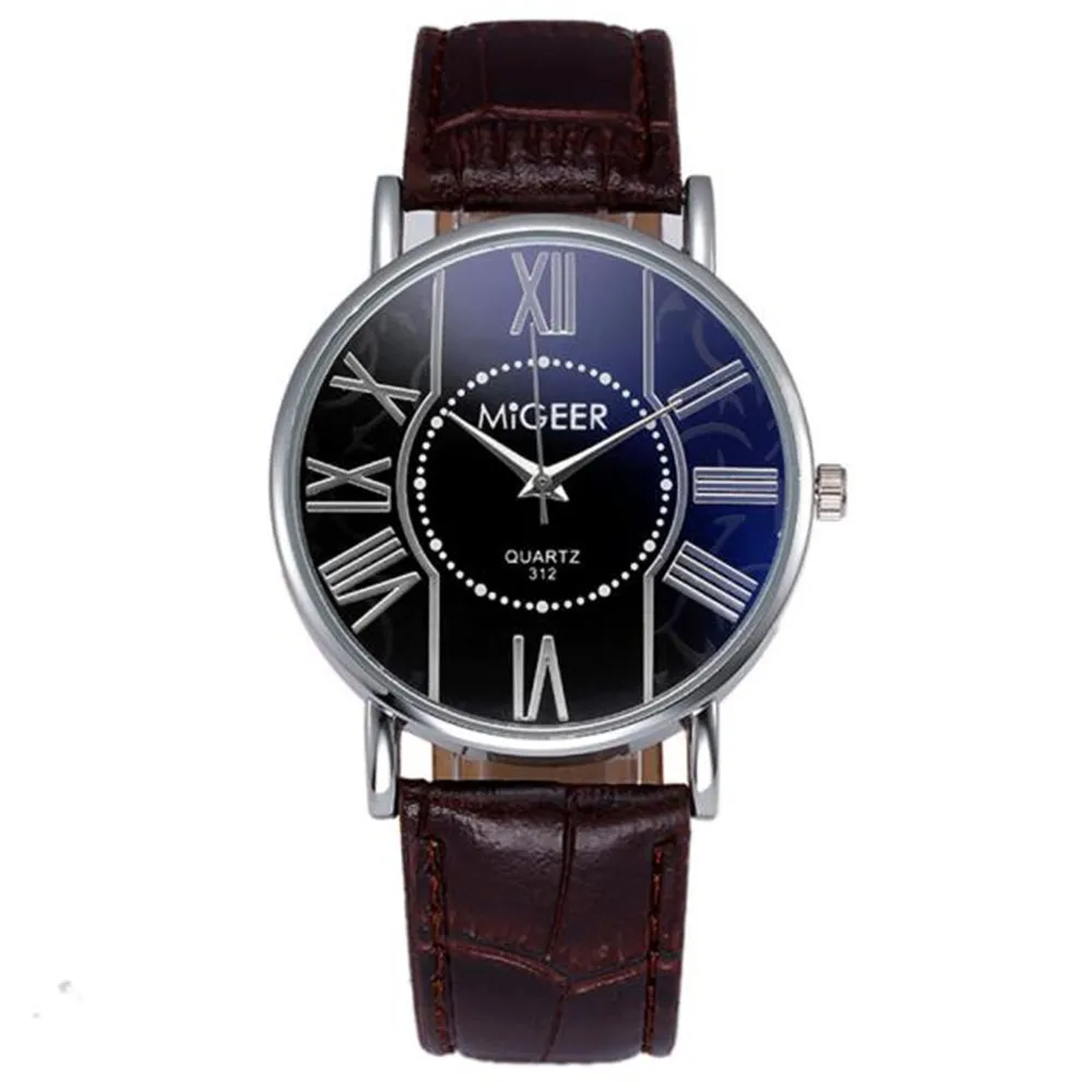 Роскошные модные мужские Аналоговые часы из крокодиловой искусственной кожи